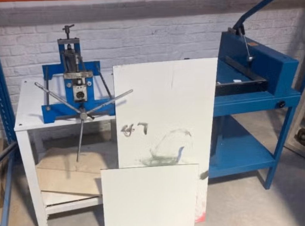 vang gravure drukpers + snijmachine dahle, Ophalen, Gebruikt