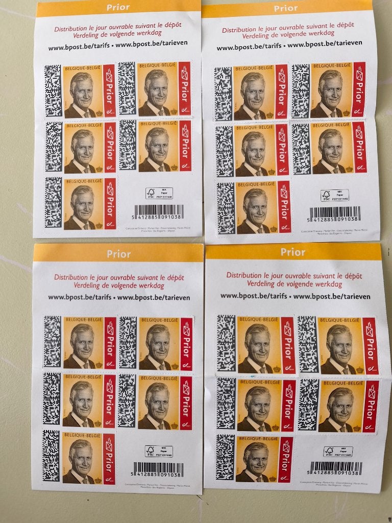 Postzegels  prior nieuw 5 x 5 stuks, Ophalen of Verzenden, Postfris, 1e dag stempel, Postfris