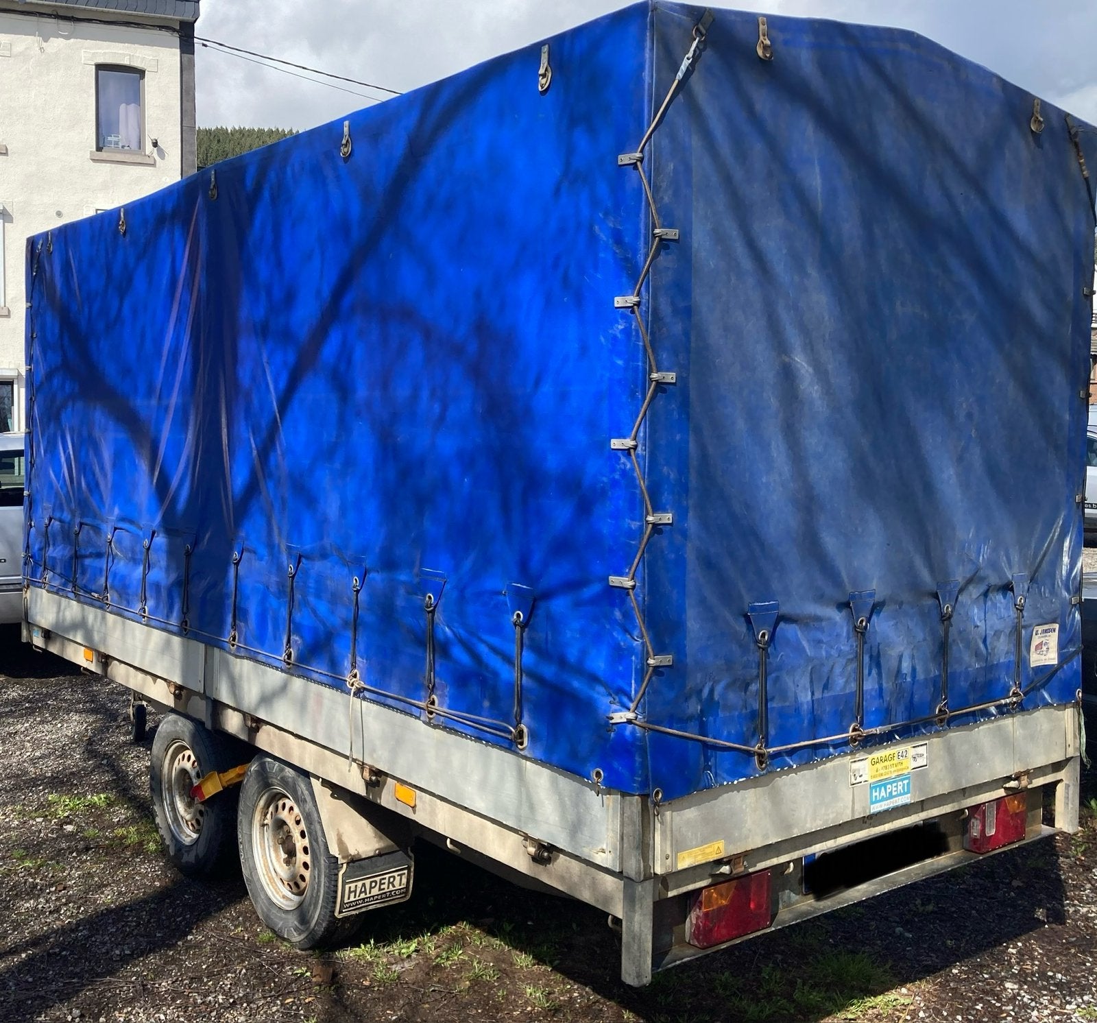 Remorque double essieux hapert 3500 kg, Enlèvement, Utilisé