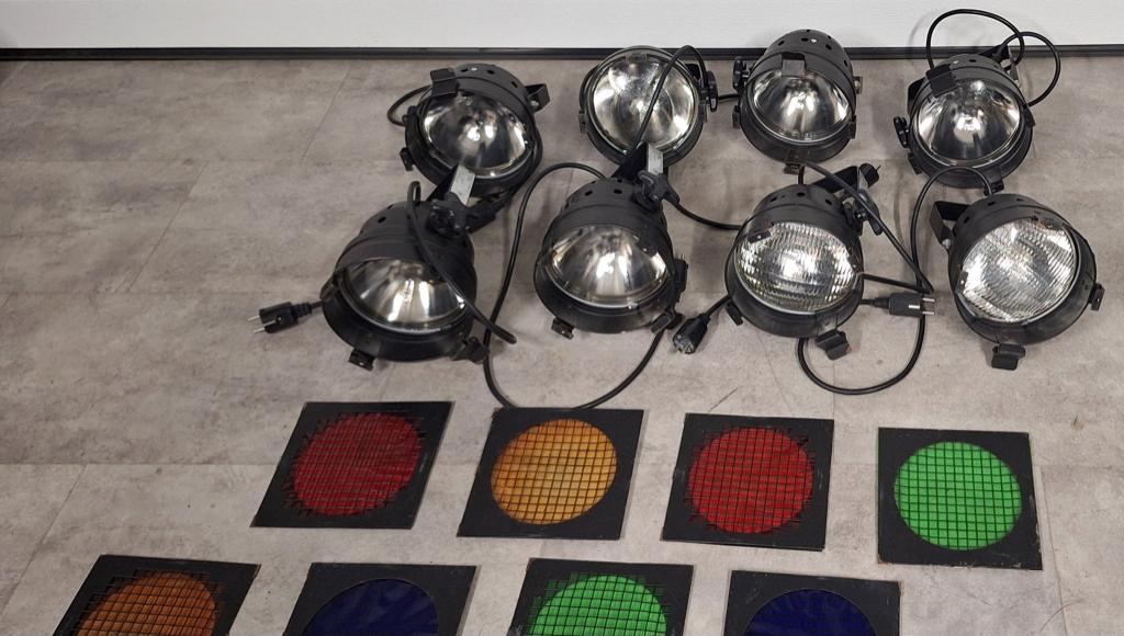 DJ-PA lichtset Par 56 halogeen lampen filters, Ophalen, Gebruikt, Licht, Kleur