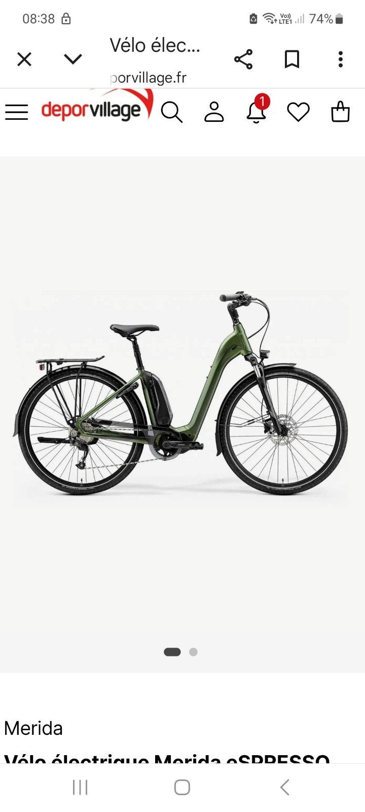 vélo électrique merida espresso city, Fietsen en Brommers, Ophalen