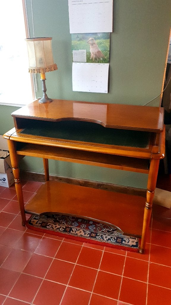 Elegante vintage schrijftafel, Huis en Inrichting, Ophalen, Hout, Bruin, Zo goed als nieuw