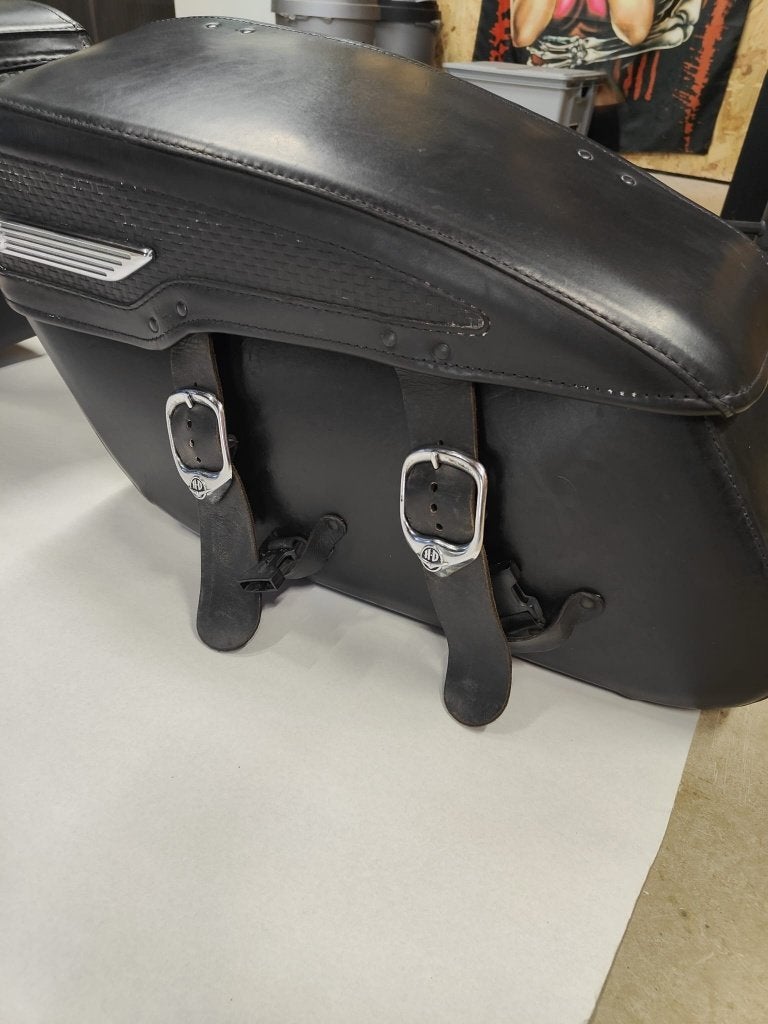 Lederen zijtassen Harley Davidson Roadking, Motoren, Ophalen, Gebruikt
