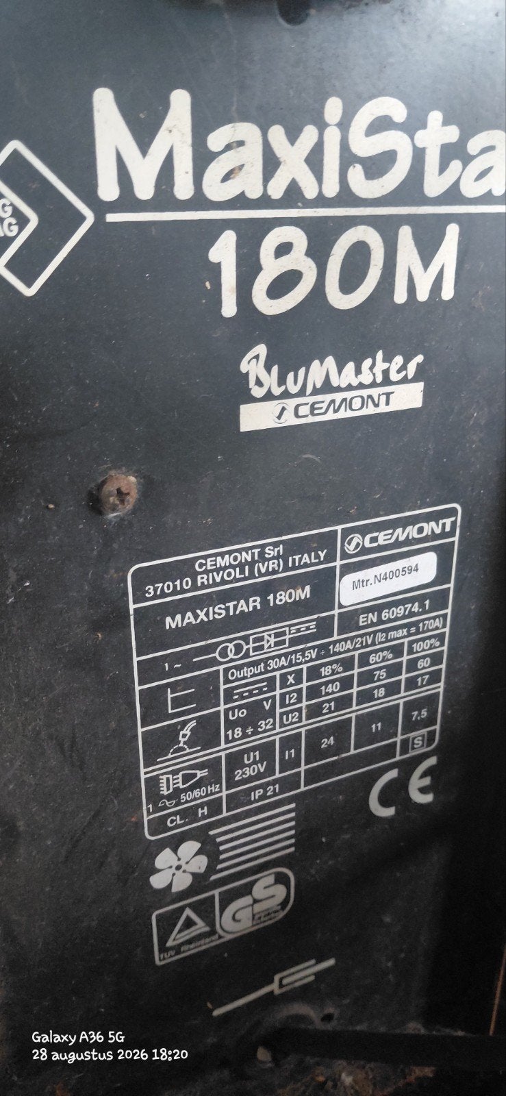 Cemont MaxiStar 180M halfautomaat, Ophalen, Gebruikt, 150 tot 250 ampère, Overige typen