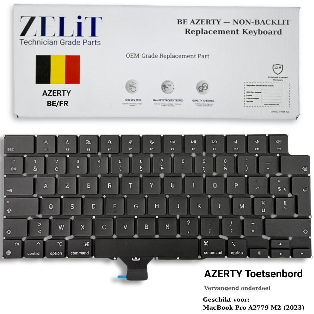 Clavier pour MacBook Pro A2779 M2 2023 AZERTY + Assemblage, Informatique & Logiciels, Enlèvement ou Envoi, Azerty, Neuf, ZELIT