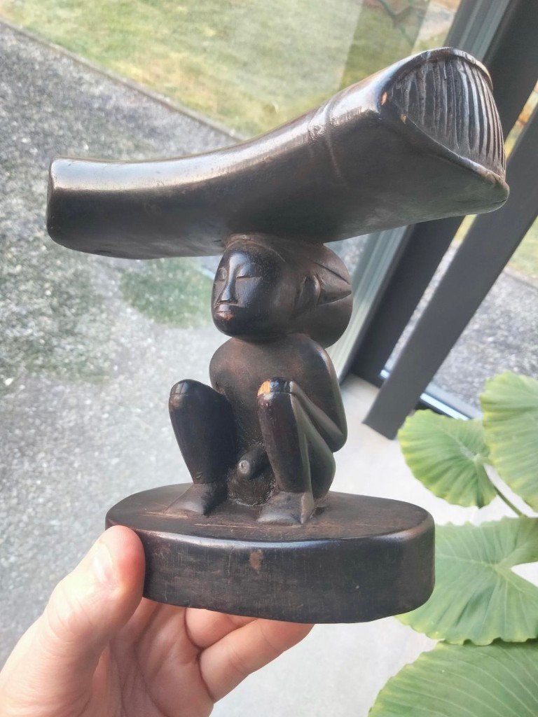 Curiosa Tribal neksteun hout Luba Afrika, Afrique, Enlèvement ou Envoi, Sculpture sur bois, Bois