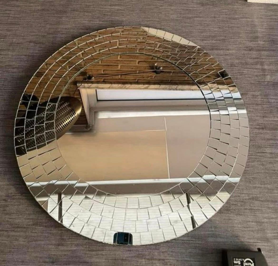 Miroir rond, Maison & Meubles, Enlèvement, Comme neuf, Rond