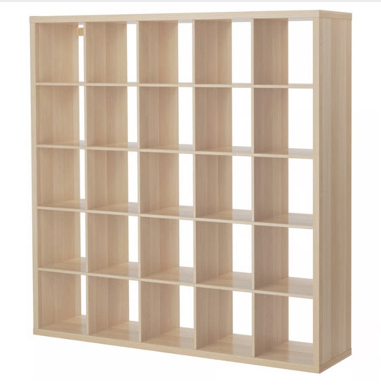 Ikea Kallax kast 5x5 gelazuurde eik - als nieuw - 182x182 cm, Ophalen, Zo goed als nieuw