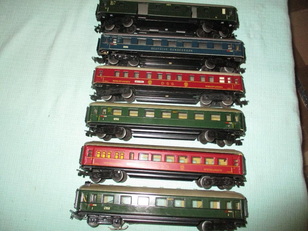 Marklin 6 wagons 346 années 50, Enlèvement ou Envoi, Utilisé, Wagon, Märklin