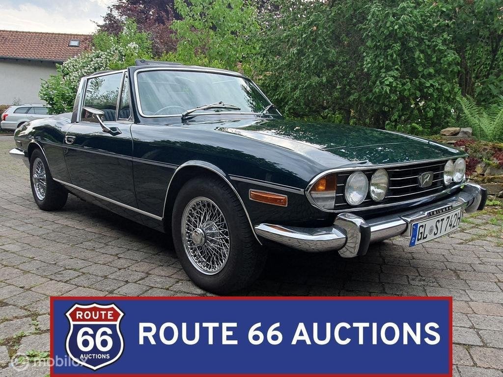 Triumph Stag | 1974 | Route 66 Auctions, Triumph, Zwart, Bedrijf, Handgeschakeld