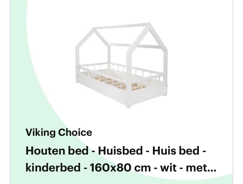 Huisbed met barrière 160x80cm wit - gedemonteerd, Gebruikt, 70 tot 85 cm, 140 tot 160 cm, Ophalen