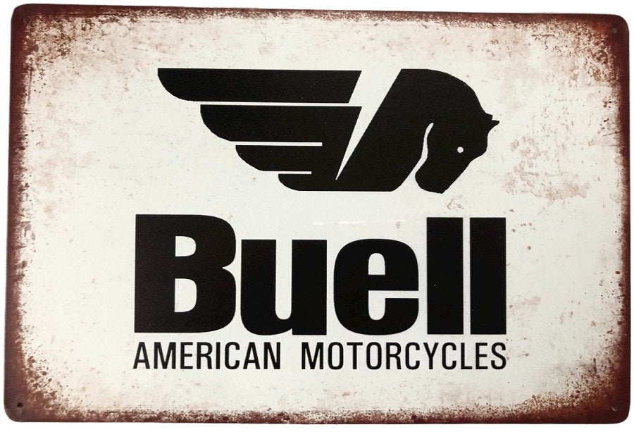 Plaque murale métal look vintage BUELL AMERICAN MOTORCYCLES, Enlèvement ou Envoi, Neuf, Panneau publicitaire