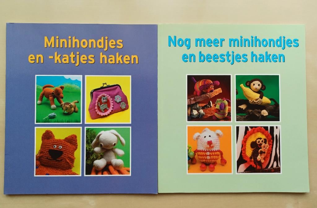 Minihondjes en Katjes haken / Nog meer minibeestjes haken, Ophalen of Verzenden, Zo goed als nieuw, Breien en Haken, Forte