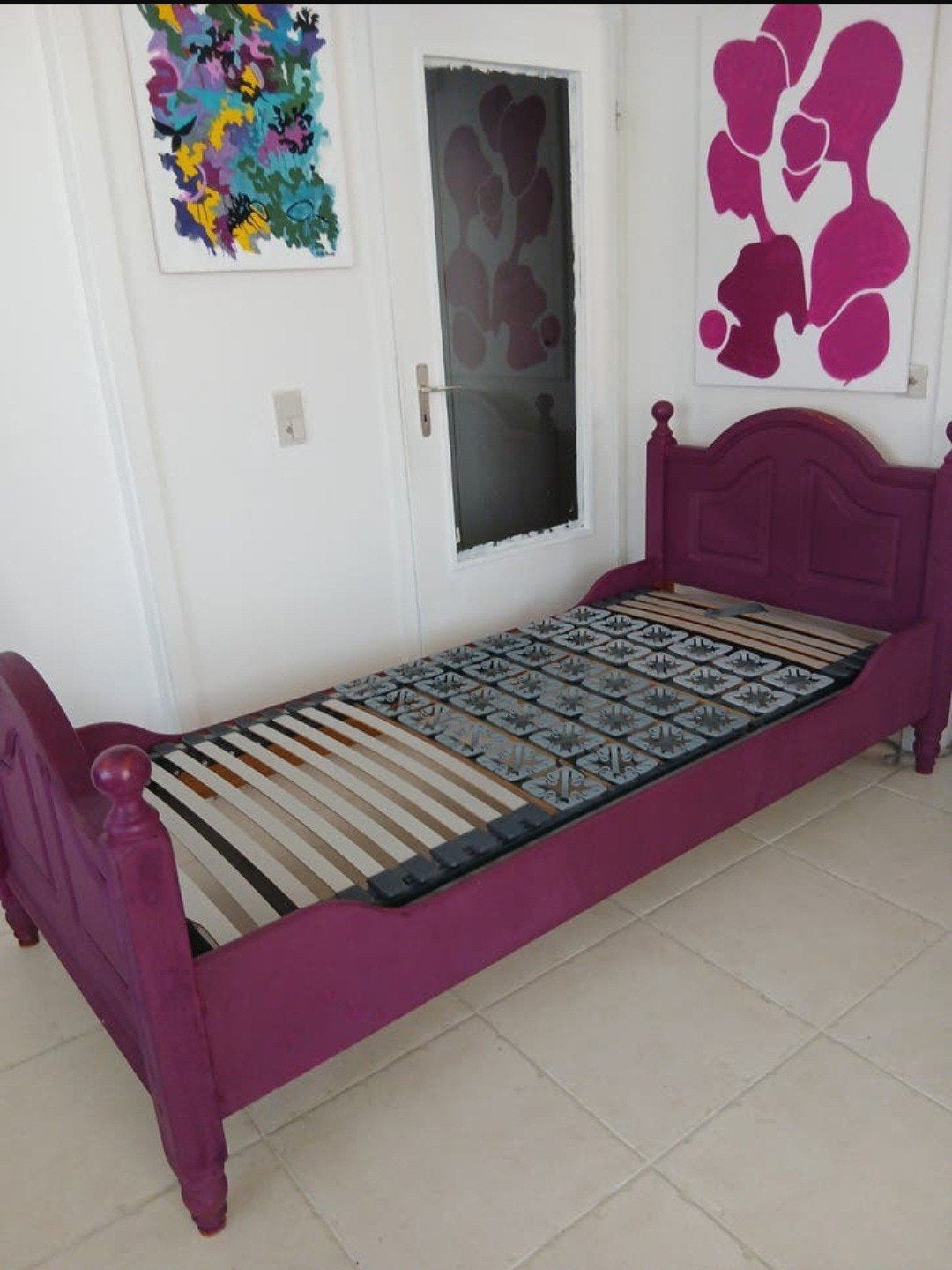 Lit en bois avec sommier inlus, 90 cm, Autres couleurs, Enlèvement, 200 cm