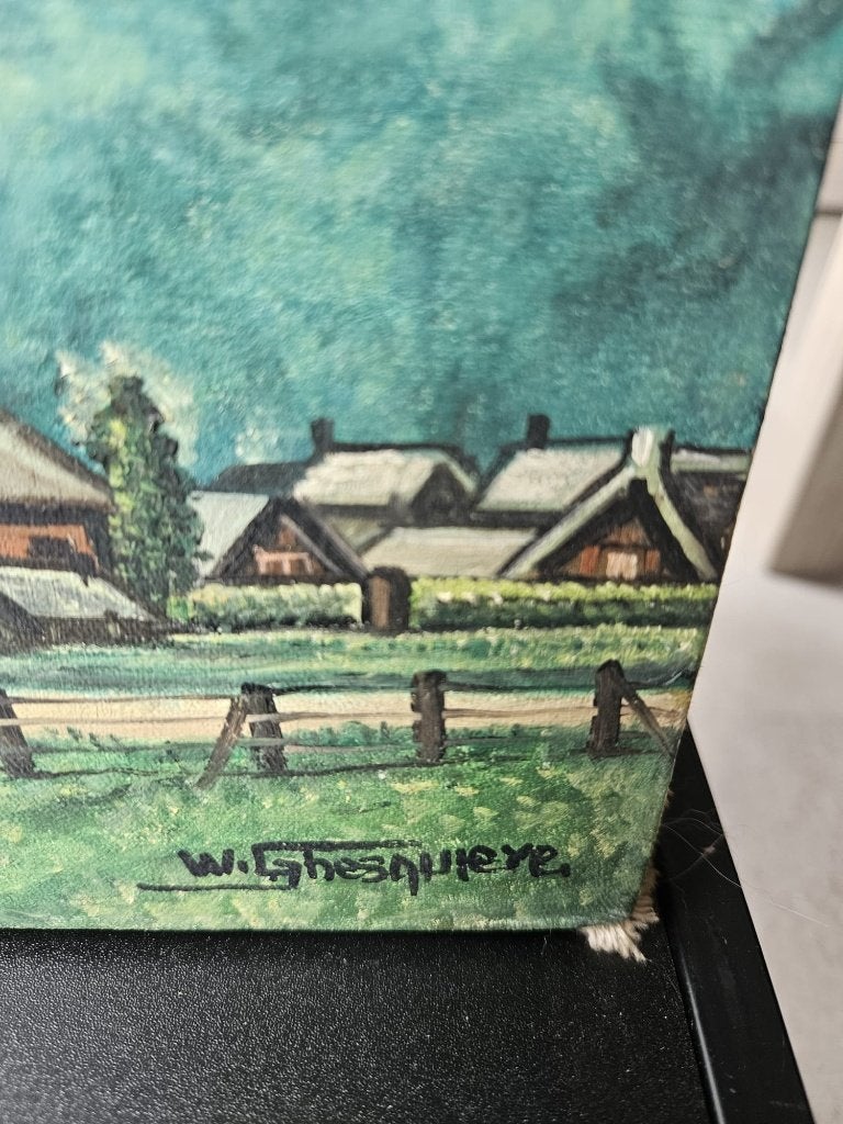 peinture de W. Ghesuière, Antiquités & Art, Peinture à l'huile, Paysage, Signé, Enlèvement