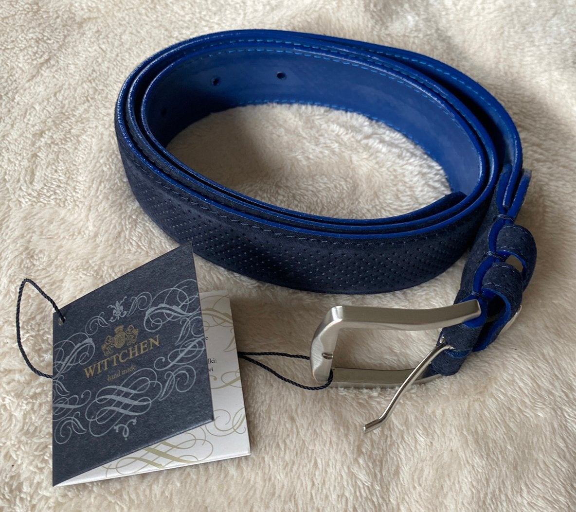 Wittchen leren riem heren 110cm - blauw -goeie kwaliteit, Kleding | Heren, Riemen en Ceintuurs, Overige kleuren, Echt leder, Nieuw