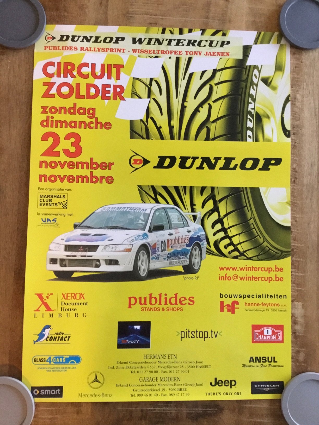 Affiche dunlop wintercup circuit zolder, Ophalen of Verzenden