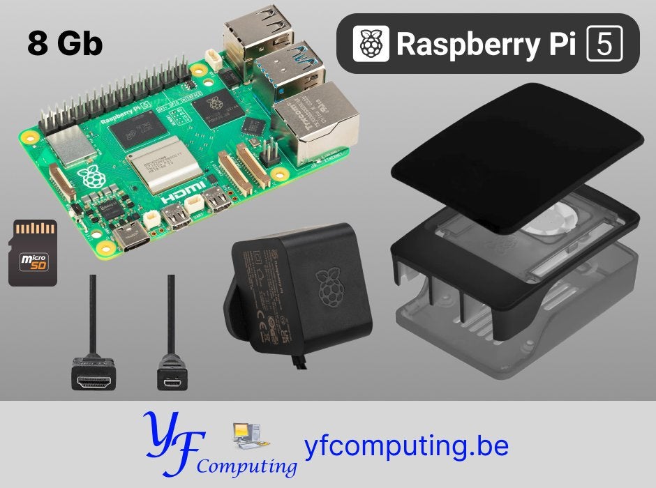 Kit Raspberry Pi 5 8 Go avec boîtier – Neuf, Enlèvement ou Envoi