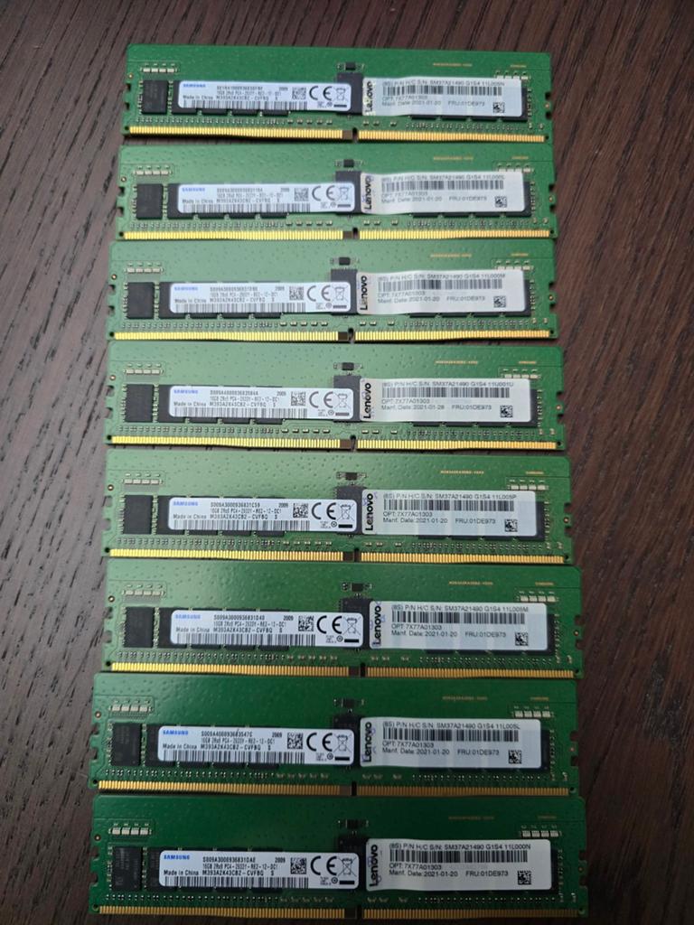 ​Lot 8x 16Go Samsung DDR4-2933Y ECC RDIMM Serveur 128Go, Enlèvement ou Envoi, DDR4, Serveur