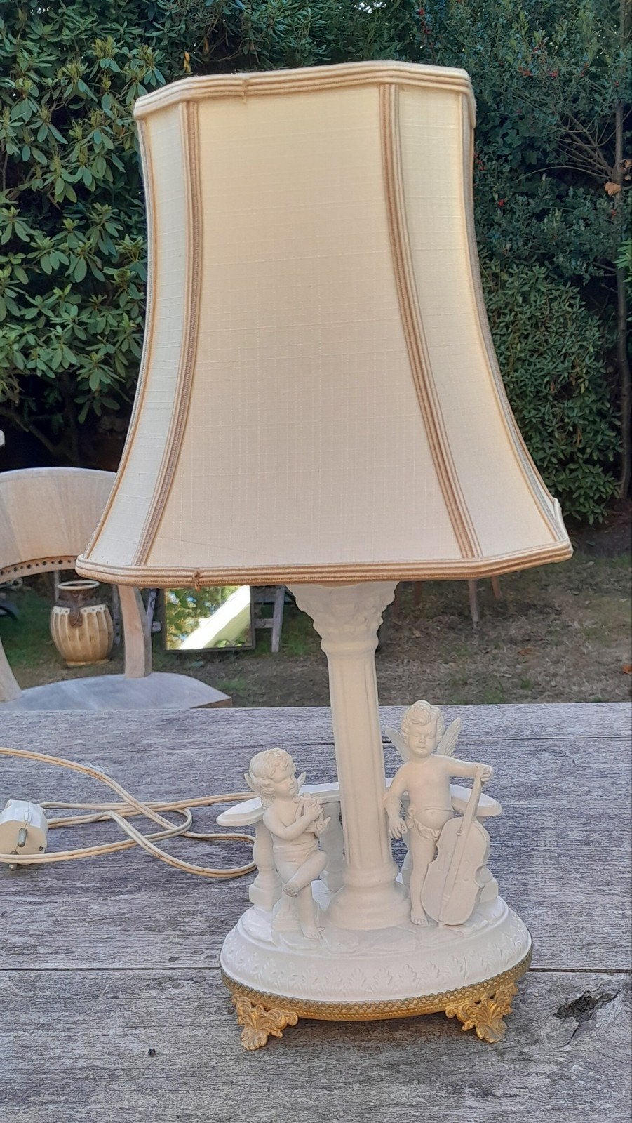 Prachtig lampje met engelen...., Antiek en Kunst, Ophalen of Verzenden
