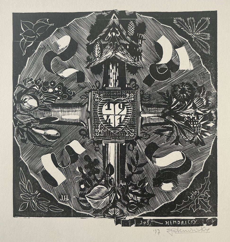 Houtsnede Jos Hendrickx (1906-1971), Ophalen, Houtsnede