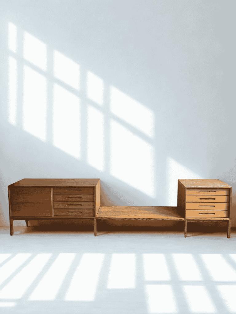 Pitchpine wandmeubel, Huis en Inrichting, Kasten | Wandmeubels, Met deur(en), 300 cm of meer, Ophalen of Verzenden, Zo goed als nieuw
