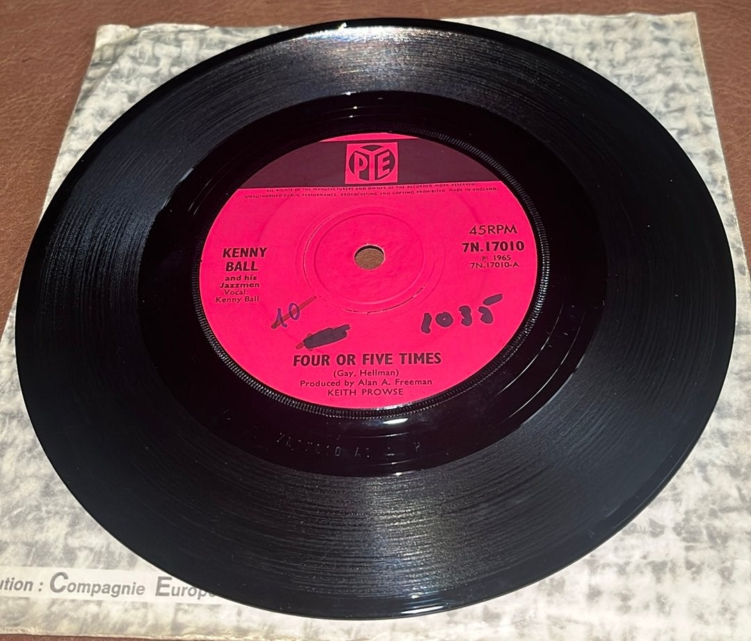 Kenny Ball And His Jazzmen ‎– Four Or Five Times - 7” vinyl, Ophalen of Verzenden, Gebruikt