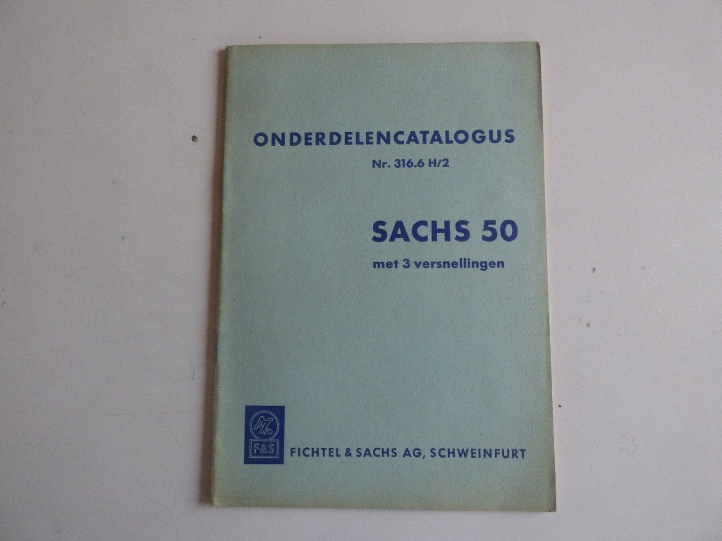 SACHS 50 3 VERSNELLINGEN ONDERDELENLIJST 316.6 H/2, Ophalen of Verzenden, Zo goed als nieuw
