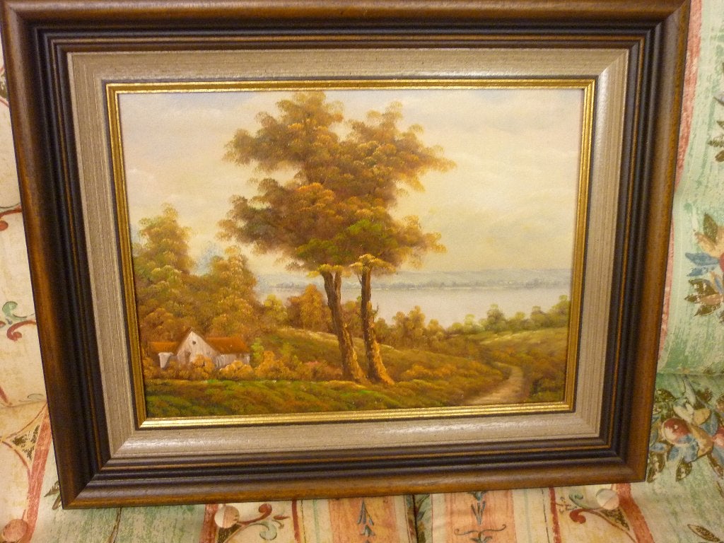 2 mooie schilderijen, Signé, Peinture à l'huile, Paysage, Enlèvement