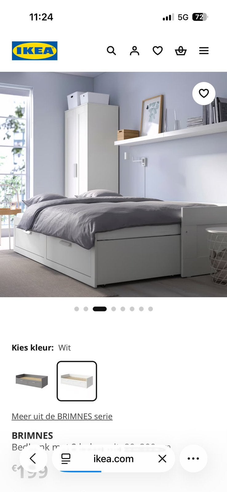 Gratis bed van brimnes serie, Huis en Inrichting, Slaapkamer | Bedden, Ophalen, Gebruikt, Wit