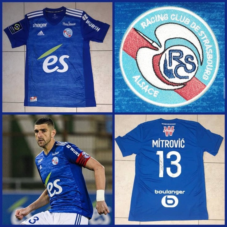 Matchworn Shirt Mitrovic Strasbourg, Enlèvement ou Envoi, Maillot