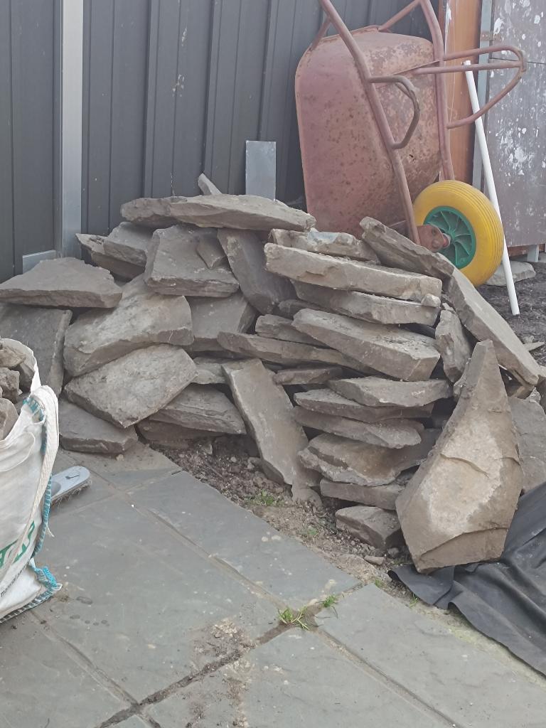 Gratis stenen, Tuin en Terras, Tegels en Klinkers, Ophalen, Gebruikt, Overige typen, 5 tot 10 m²