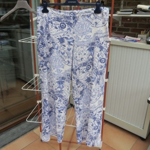 Broek blauw gaatjesstof gevoerd Pamela Collezione mt 46(it50, Kleding | Dames, Broeken en Pantalons, Pamela Collezione, Blauw