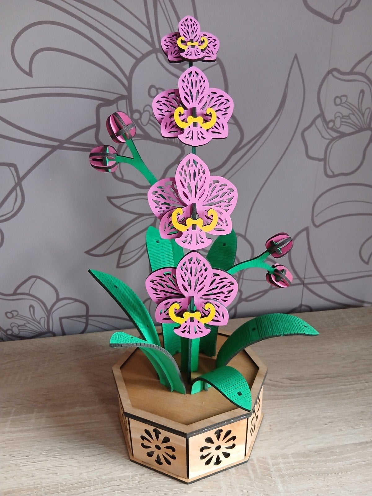 Orchidee plant., Huis en Inrichting, Ophalen, Nieuw, Roze, Hout