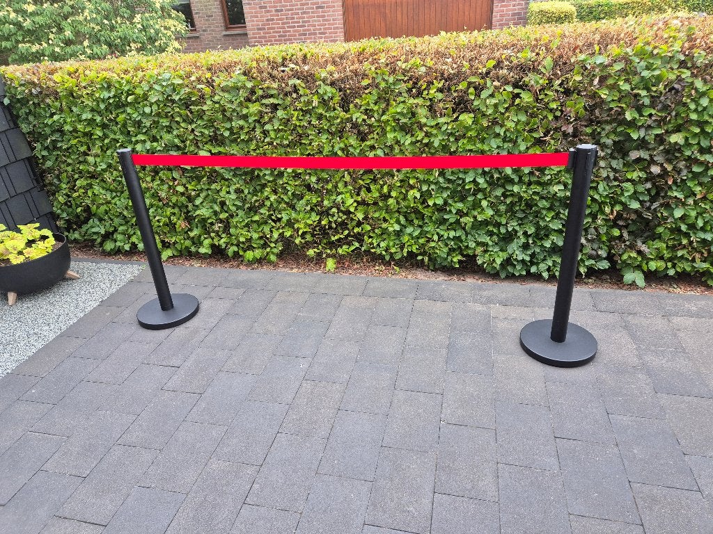 afzetpaal met rood lint 2stuks