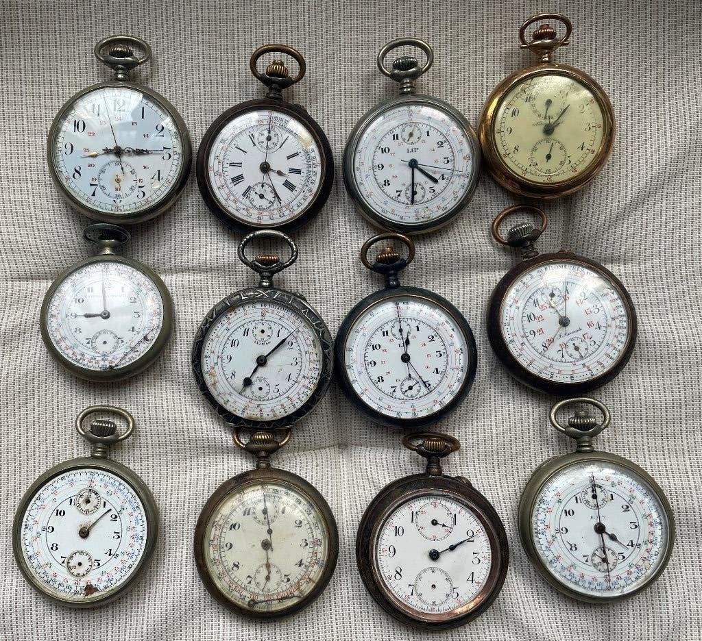 LIP chronograafhorloge, National Park, verpakking van 15, Ophalen, Zakhorloge, Staal, 1900 tot 1930