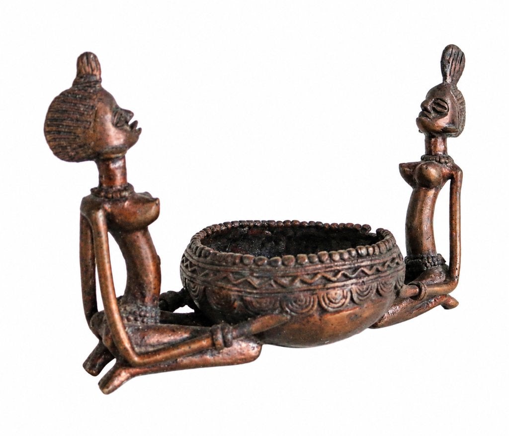 Afrikaanse ceremoniële offerkom Yoruba-cultuur, brons., Antiek en Kunst, Ophalen of Verzenden, Beeld, Brons