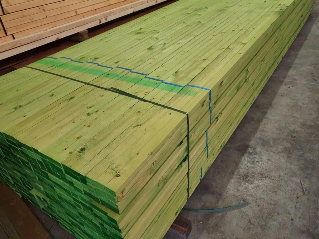 Vuren Geïmpregneerde Panlatten - Bezorgd of Afhalen, Neuf, Enlèvement ou Envoi, 300 cm ou plus, Moins de 25 mm