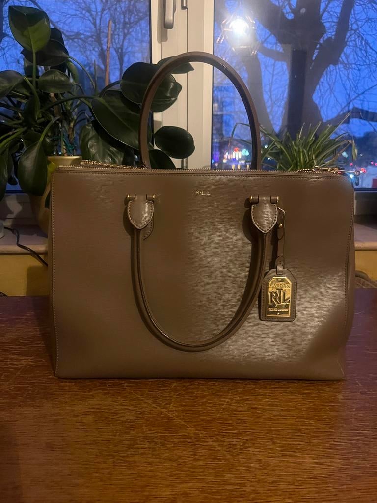 Ralph Lauren tas, Handtassen en Accessoires, Tassen | Damestassen, Verzenden, Zo goed als nieuw, Bruin, Handtas