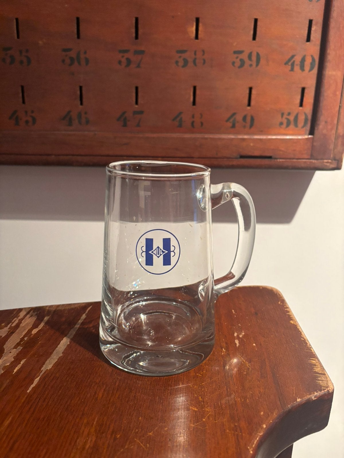 Ancien grand verre à bière Hul Merelbeke, Collections, Marques de bière, Comme neuf, Verre ou Verres, Autres marques, Enlèvement ou Envoi