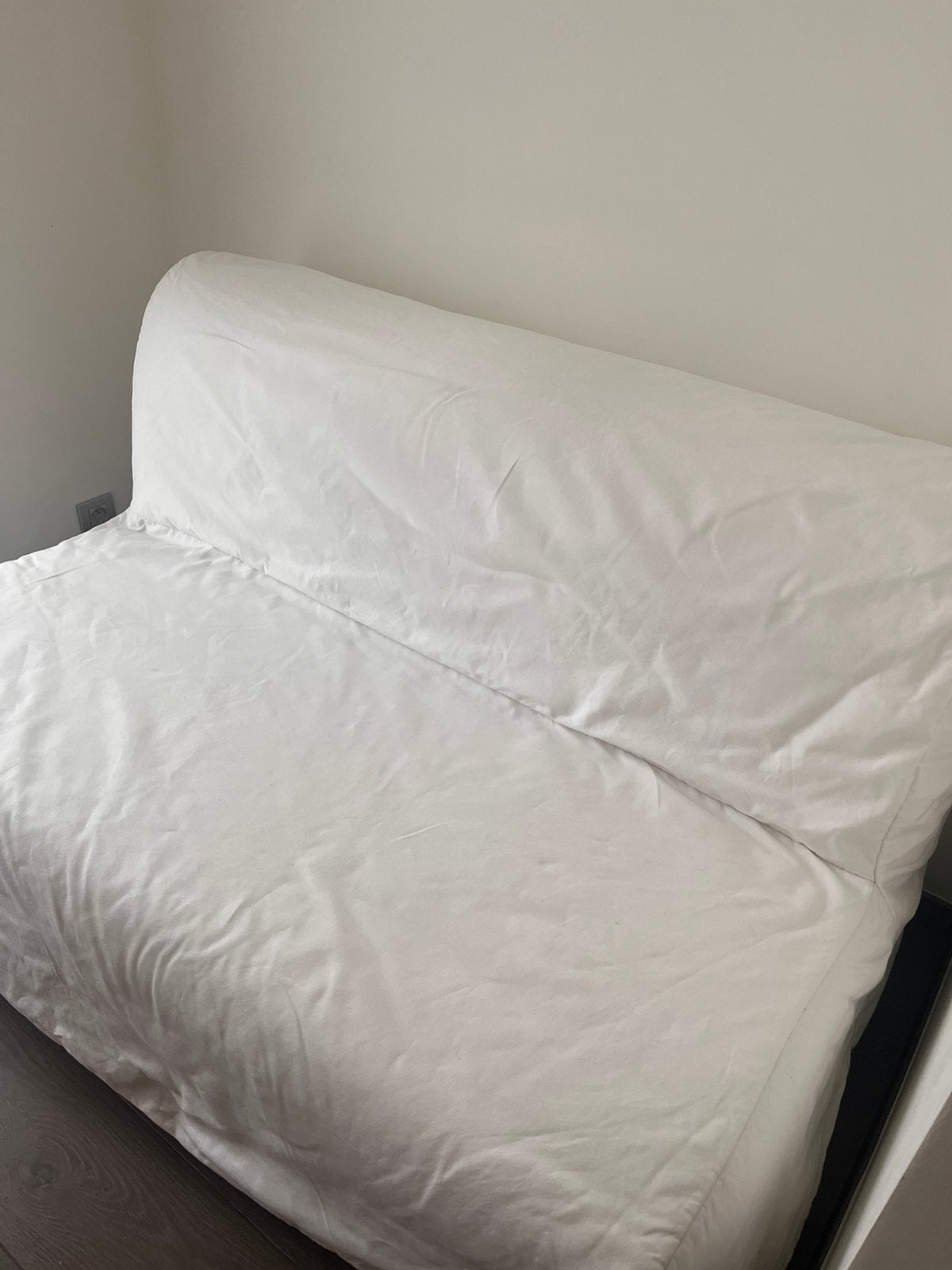 IKEA LYCKSELE 2-zits slaapbank – witte hoes, Enlèvement, Comme neuf, 100 cm