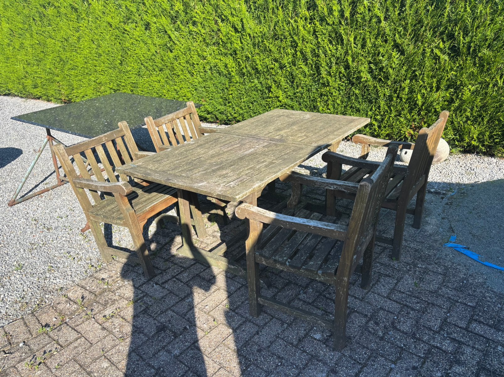 Houten tuinset, Tuin en Terras, Ophalen, Zo goed als nieuw, Tuinset