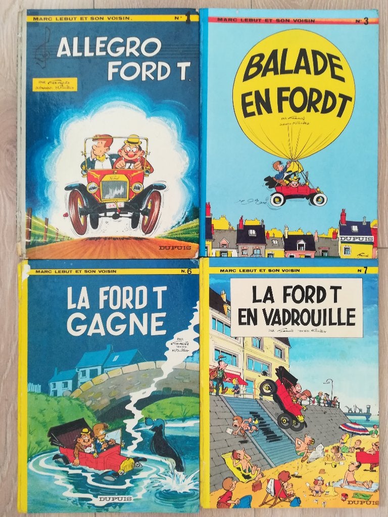 Set van 4 Marc Lebut en zijn buurman (EO) (nr. 1  dédicacé), Ophalen of Verzenden, Gelezen