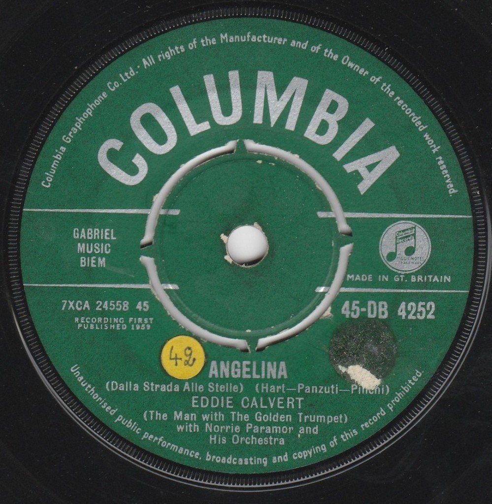 Eddie Calvert - Angelina * Popcorn Instrumental*, Gebruikt, 7 inch, Overige typen, Jazz