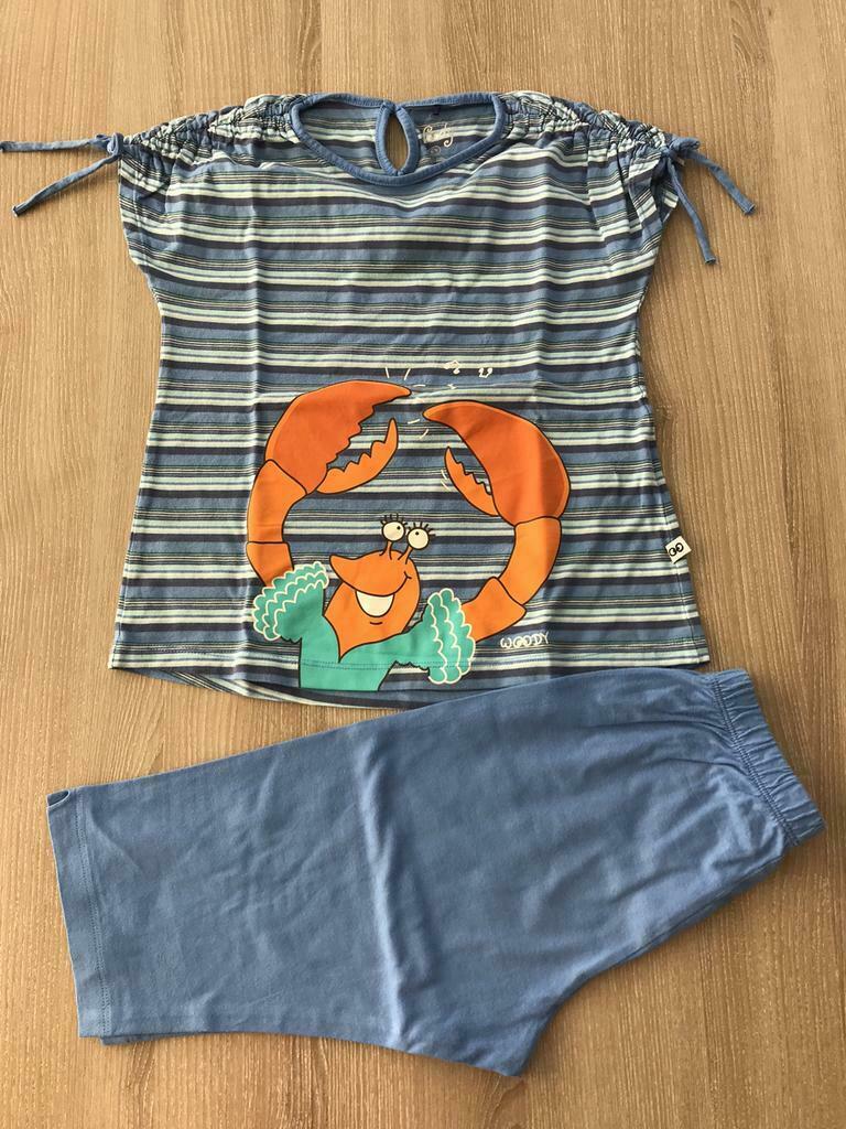 Pyjama Woody 6 jaar - blauw + opbergzakje, Kinderen en Baby's, Nacht- of Onderkleding, Meisje, Ophalen of Verzenden, Zo goed als nieuw