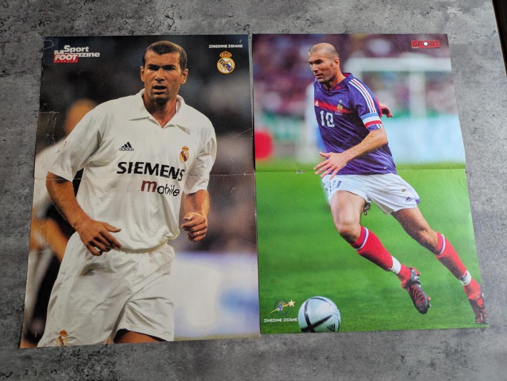 VOETBAL POSTER 2X ZINEDINE ZIDANE, Verzenden, Zo goed als nieuw