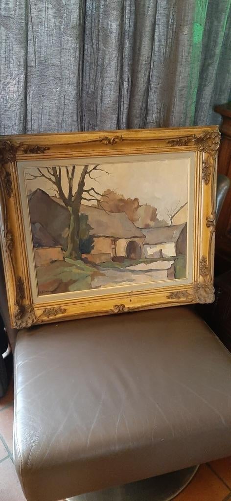 Charles Bisschops huile sur panneau, Antiquités & Art, Enlèvement