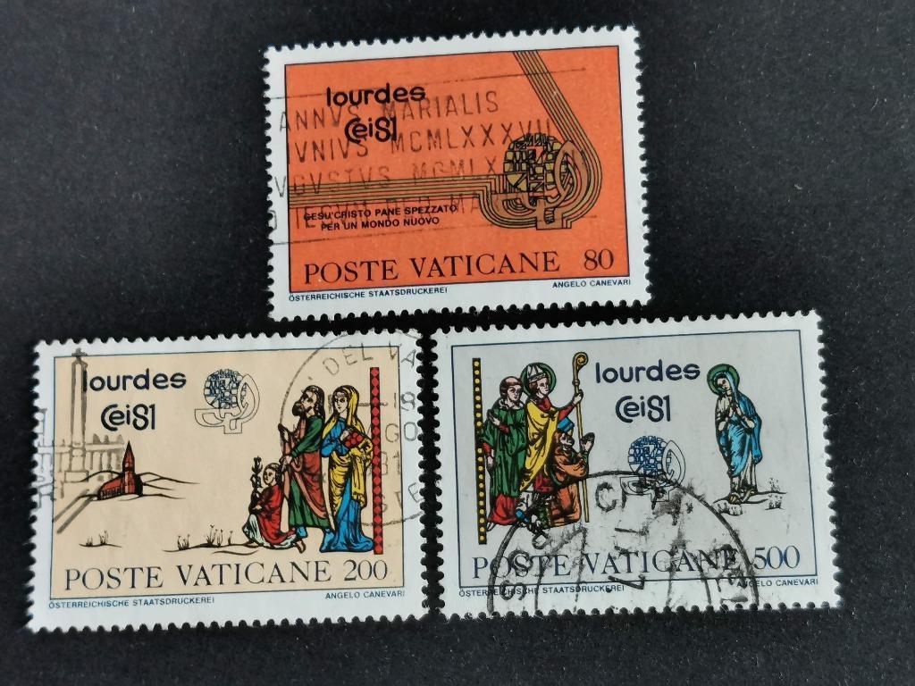 Vaticaanstad 1981 - Eucharistie Congres in Lourdes, Postzegels en Munten, Ophalen of Verzenden, Gestempeld