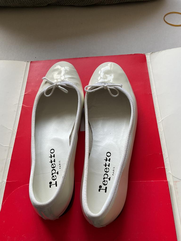 REPETTO ballerina's met witte lak p.37, Ophalen, Wit, Ballerina's, Gedragen