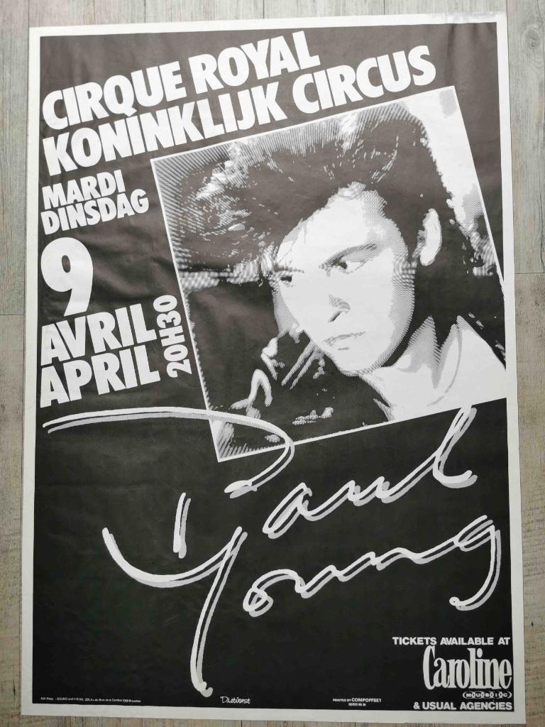 PAUL YOUNG - POSTER ORIGINAL - 70/100 CM, Enlèvement ou Envoi, Rectangulaire vertical, Comme neuf, Musique